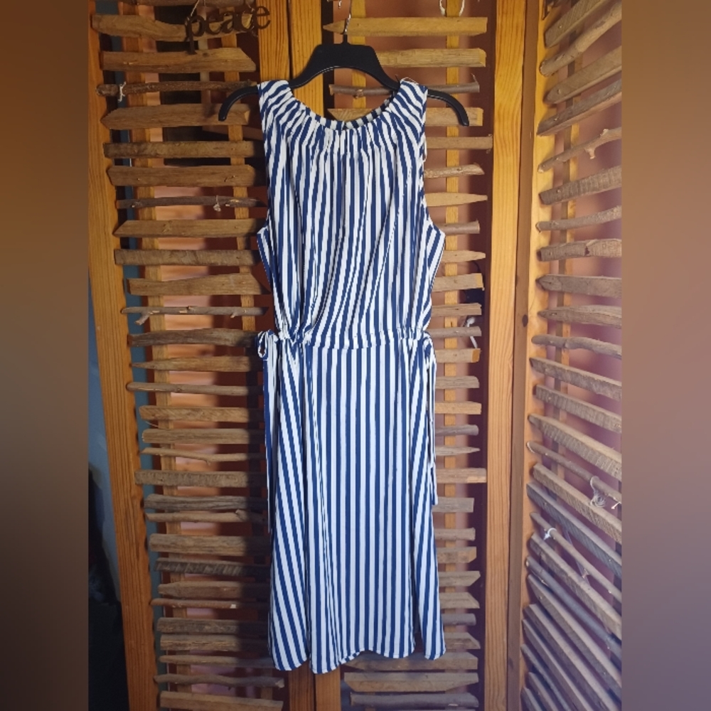 Ladies Juicy Couture striped sun dress with drawstring waist Sz. XXL